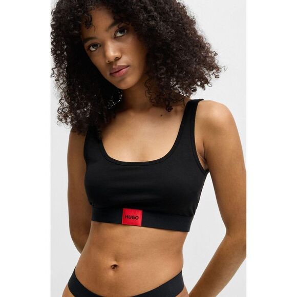 Hugo Womens/Ladies Red Label Logo Bralette / Black
